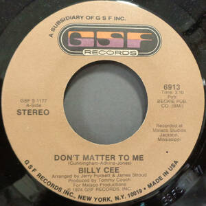 【SOUL 45】BILLY CEE - DON'T MATTER TO ME / I'M DOING FINE (s230918021)