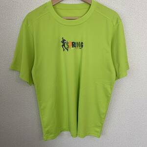 【USED】NIKE ナイキ　半袖Tシャツ　ドライ　SPRING in your run プリントロゴ　トレーニングウェア　ジム/練習着　メンズM 蛍光