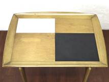 ビンテージ 50's ウッドサイドテーブル インテリア ミッドセンチュリー 古い アメリカ レア 白 黒 木材 コーヒーテーブル リビング_画像2
