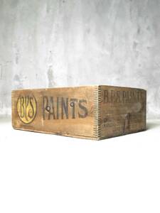 ビンテージ BPS 木箱 アンティーク インテリア 箱 木材 ウッド ボックス box おしゃれ 古い アメリカ 広告 収納 小物入れ 店舗什器