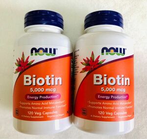 【120粒x2個】 ナウフーズ Biotin ビオチン　5000mcg NOW FOODS