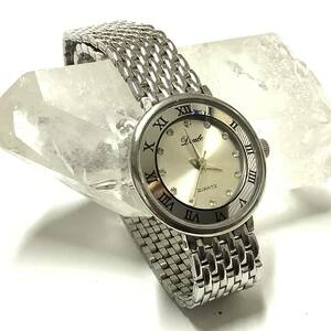 【中古美品、電池交換済み】シンプル！AXIS レディースウォッチ アナログ腕時計 金属ベルト
