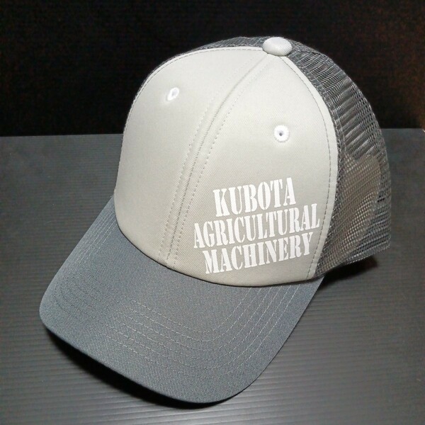 ● クボタ「Kubota メッシュ キャップ」プリント 帽子 グレー系