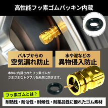 チタン合金製●エアバルブキャップ●4個セット●ゴールド色●コペン ミライース ミラトコット キャスト タフト ムーブ タント トール_画像2