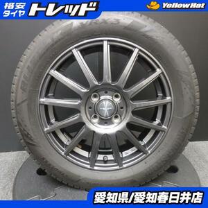 【送料無料】中古 ブリヂストン BLIZZAK VRX3 185/60R16 86Q 中古 ウェッズ VELVA IGOR 16インチ 16-5.5 +45 4H 100 4本セット