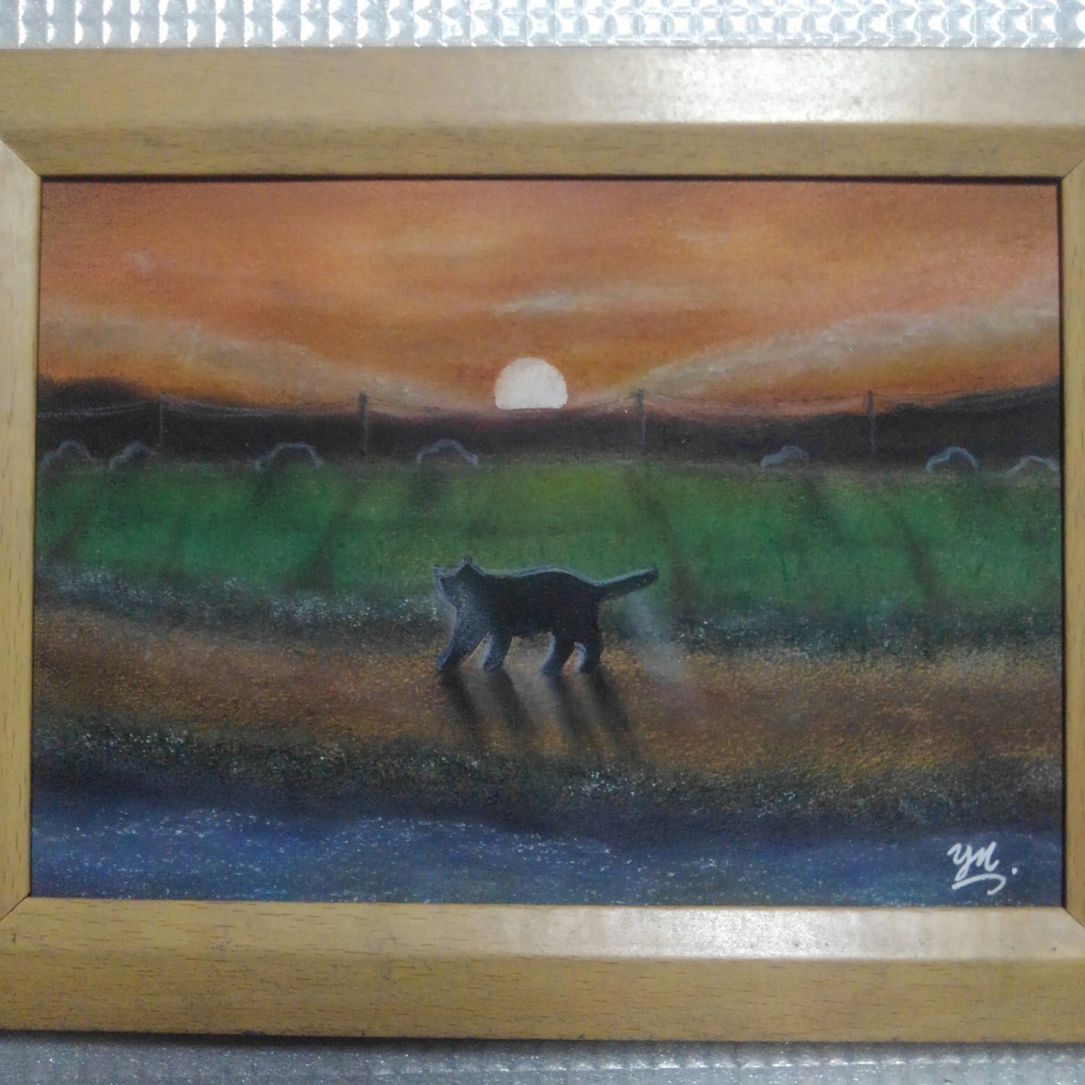 [Anonymous delivery] Painting Promenade with 2L size frame., Artwork, Painting, Pastel drawing, Crayon drawing