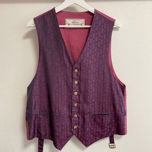 3D SOFT texture チェス柄ベスト ベスト VEST ジレ 総柄ベスト