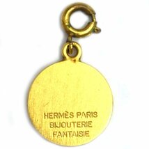 HERMES【エルメス】チャーム　BIJOUTERIE FANTAISIE　丸カン　ゴールドカラー　ロゴマーク【中古】_画像3