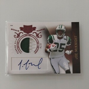 JOE McKNIGHT 2010 NFL PANINI PLATES & PATCHES ROOKIE prime AUTO 429/699 JETS 直筆サイン パッチ カード ジェッツ