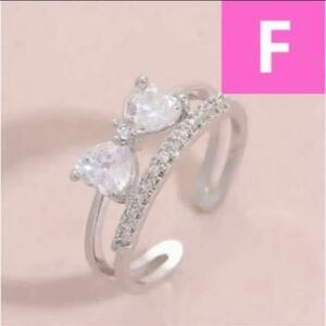  Cubic Zirconia ribbon 2 ream ring ring silver free size 