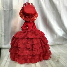 【スキヨドール】リボン　FB730　ポーズ人形　赤ドレス人形　昭和レトロ　ドール　_画像4