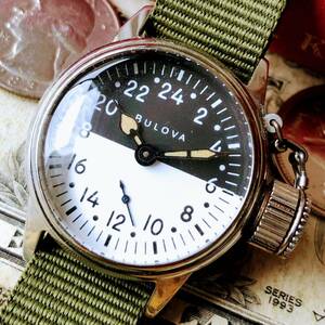 #2748【人気のミリタリー】メンズ 腕時計 ブローバ WW2 機械式 手巻 動作品 美品 ラウンド型 BULOVA スモールセコンド 軍用 第二次世界大戦
