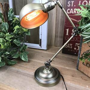  free shipping, in dust real electric light stand Gold * desk tes clamp, black * lighting * antique, Vintage manner,LED lamp correspondence 