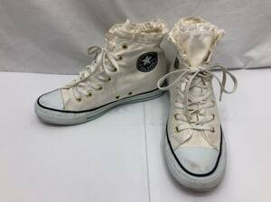 CONVERSE オールスター ハイトアップ フリル インヒール ハイカット スニーカー 24.5cm ホワイト系 5CJ266 レディース 23092902