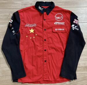 BERIK YAMAHA motogp Team Shirt ベリック ヤマハ モトgp レースシャツ ピットシャツ Mサイズ ユーズド