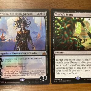 MTG マジックザギャザリング ゴルゴンの陰謀家、ヴラスカ(フォイル)+ヴラスカの嘲笑 各1枚 英語版