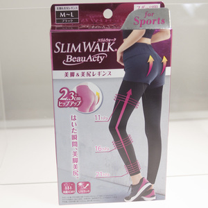 スリムウォーク　ビューアクティ　美尻＆美脚レギンス　M-L ブラック　未使用品　SLIMWALK BeauActy