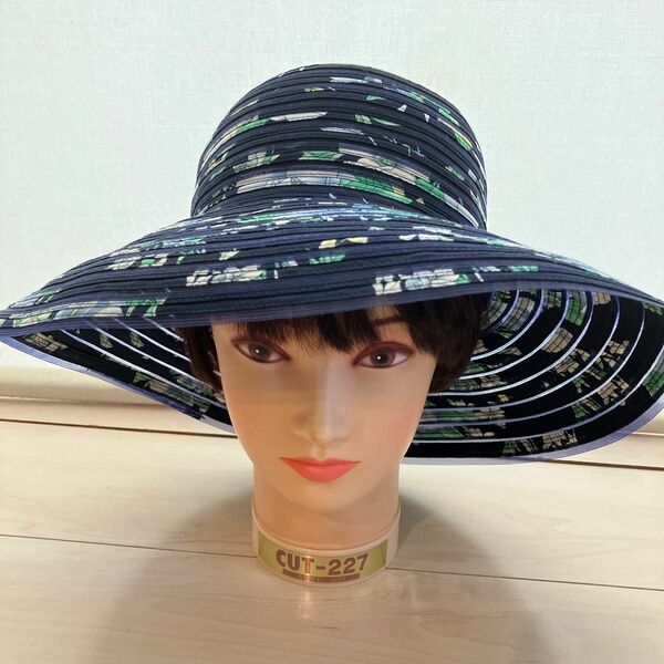 ダックス レディース 57センチ ブランド ロゴ帽子 チューリップハット ブルー 日除け 紫外線対策 UVカット 帽子 小物 