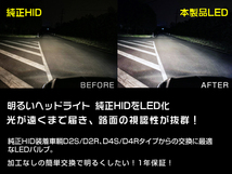 純正HIDをLED化 スバル レガシィ ツーリングワゴン BR9アプライドB型 D2S 交換型 明るいLEDヘッドライトバルブ_画像7