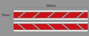 (ID22)ストロボステッカー　長さ550ｍｍ　汎用タイプ　赤白 (23SU003)