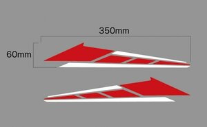 (ID22)ストロボステッカー　長さ350ｍｍ　汎用タイプ　赤白 (23SU001)