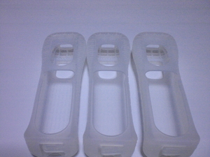 J077[ the same day delivery free shipping operation verification settled ]Wii jacket 3 piece set remote control cover case hole clear white white 