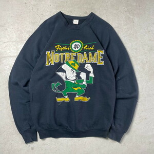 80年代 USA製 NotleDame Fighting Irish カレッジ チーム ラグランスリーブ スウェットシャツ メンズXL