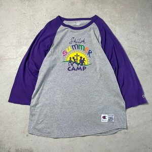 Champion チャンピオン SUMMER CAMP プリント ラグランTシャツ メンズ2XL