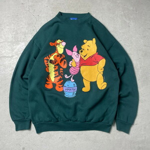 USA製 90年代 Pooh ディズニー くまのプーさん キャラクター プリントスウェットシャツ メンズL