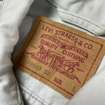 90年代 チュニジア製 Levi's ユーロリーバイス 70503 02 アイスグレー デニムジャケット メンズL_画像3