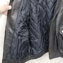 レザージャケット オーバーサイズ LLサイズ XL 2L NORTH BEACH LEATHER ※破れ有 本革 ビンテージ ライダース ブラック メンズ【140s1892】_画像3