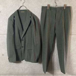 TAKEO KIKUCHI タケオキクチ 快適素材 セットアップ スーツ 深緑 グリーン メンズ 3サイズ ポリエステル製 背抜き 2B