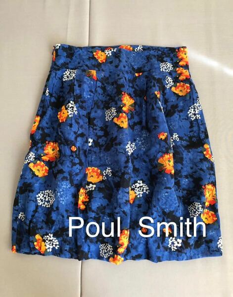 ポールスミス　花柄スカート　ブルー