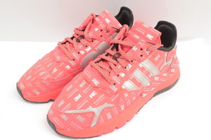 adidas スニーカー 25.5cm NITE JOGGER 3M adidas 25.5cm 赤 レッド 銀 シルバー 総柄 ロゴ【中古】