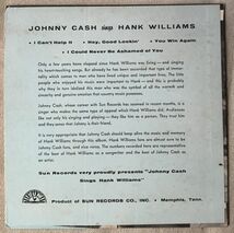 4曲入EP Johnny Cash Johnny Cash Sings Hank Williams ジョニー・キャッシュI Can't Help It You Win Again Hey, Good Lookin' EPA-111_画像4