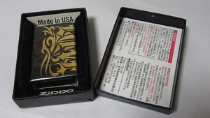 TRIBAL 2面 トライバル ブラック/ゴールド 2BK-LOVEG ZIPPO 展示未使用品