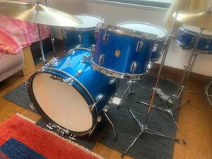 Ludwig / Early 60's DownBeat Kit Sparkling Blue Pearl 20"12"14" COB Hoops