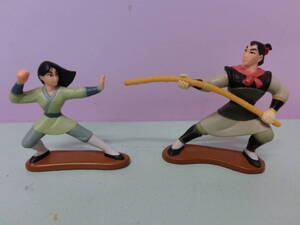 ディズニー◆ファ・ムーラン & リー・シャン ビンテージ PVC フィギュア人形 2体セット 映画 Mulan Figure Disney