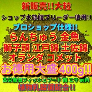 e新販売 400g!! 大粒 たっぷり大盛 プロ仕様! らんちゅう 金魚 餌 エサ 飼料 ショップブリーダー使用 フィッシュフード 江戸錦 丹頂 淡水魚