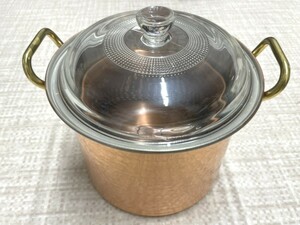 美品　銅　鍋　調理器具　両手鍋　アンティーク　レア　銅製　3128
