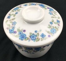 Noritake　ノリタケ　茶碗蒸し　湯呑　ゆのみ　蓋付き　花柄　青　ブルー　食器　キッチン　レトロ　5点セット　t560-C_画像10