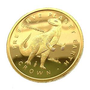 マン島 恐竜 金貨 エリザベス女王 イエローゴールド 1993年 6.2g 1/5オンス 純金コイン 24金 コレクション Gold