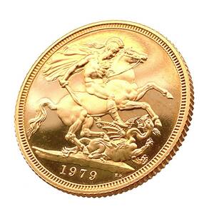 ソブリン金貨 聖ジョージ竜退治 エリザベス2世 金貨 イギリス 1979年 22金 7.9g イエローゴールド GOLD コレクション 美品