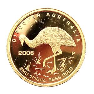 ディスカバー オーストラリア金貨 イエローゴールド 2006年 3.1g 1/10オンス 純金コイン 24金 コレクション