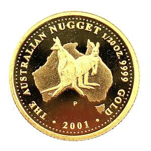 カンガルー ナゲット金貨 オーストラリア イエローゴールド 2001年 1.5g 1/20オンス 純金コイン 24金 コレクション Gold