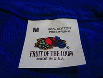 ビンテージ80's●DEADSTOCK FRUIT OF THE LOOMコットンポケットTシャツ青size M●230912c1-m-tsh-pl 1980sフルーツ半袖無地_画像7