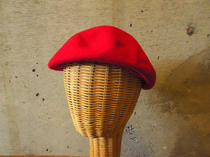 ビンテージ40’s50’s●Betty Co Edレディースウールベレー帽赤size 23●230923k3-w-cp-ber 1940s1950s帽子