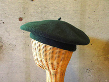 ビンテージ60’s70’s●Beret Basqueウールベレー帽緑●230930k7-m-cp-ber 1960s1970s古着メンズファッション小物_画像2