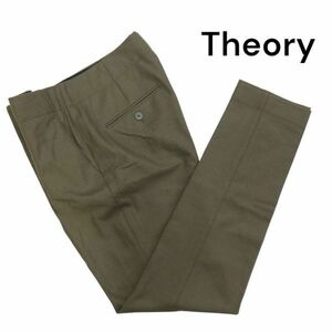 Theory セオリー 【LIGHT.SAXONY/LITRELLA.J】秋冬 テーパード スラックス パンツ Sz.00　レディース カーキ 日本製　K3B00098_8#Q