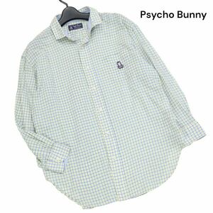 Psycho Bunny サイコバニー 通年 ゆったり♪ シルク混 スカル刺繍 長袖 チェック シャツ ブラウス Sz.1　レディース　K3T00274_8#C